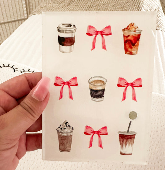 Coffee & Bow lash tile